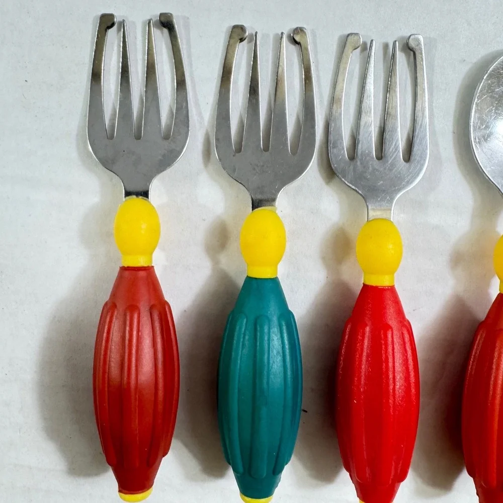 Gerber NUK Toddler Utensils Set 6pc Spoons Forks Chunky‎ Easy Grip Handles Multi